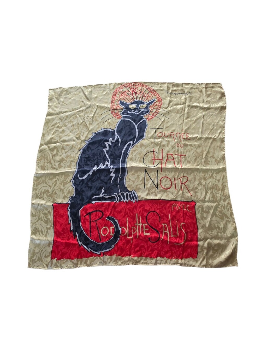Vintage Tournee Du Chat Noir Scarf 34x34